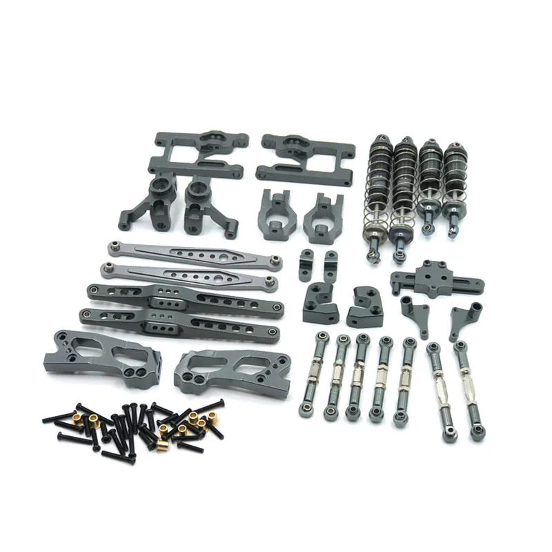 Makerfire WLtoys 12427/12428/12423 Feiyue RC Car Metal Upgrade Parts Kit - 12PCS Set - Silver Grey
