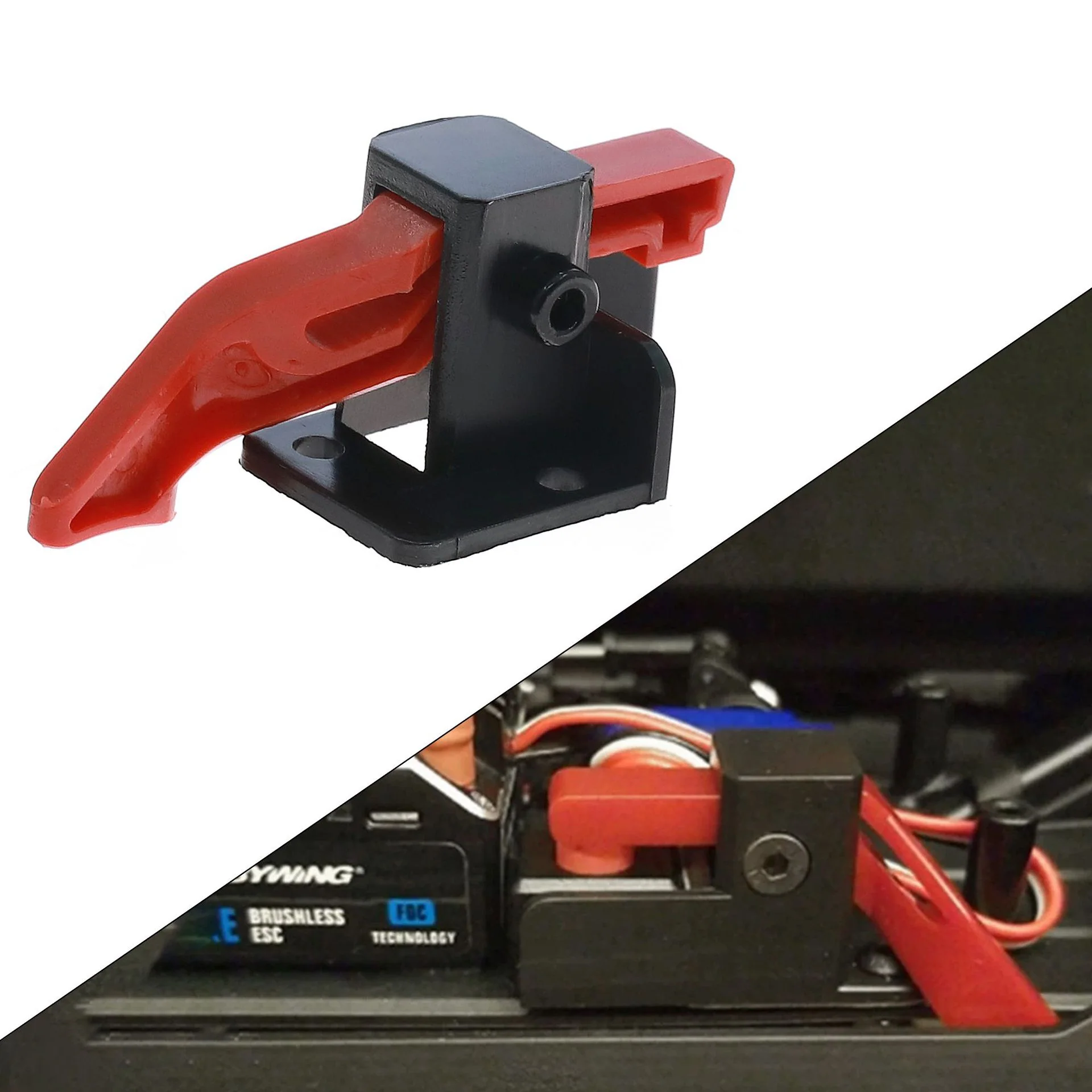 Makerfire Traxxas TRX4 ESC Switch Mount - No Shell Removal, Fits Land Rover/Ford (3 pcs) - 6 Pcs