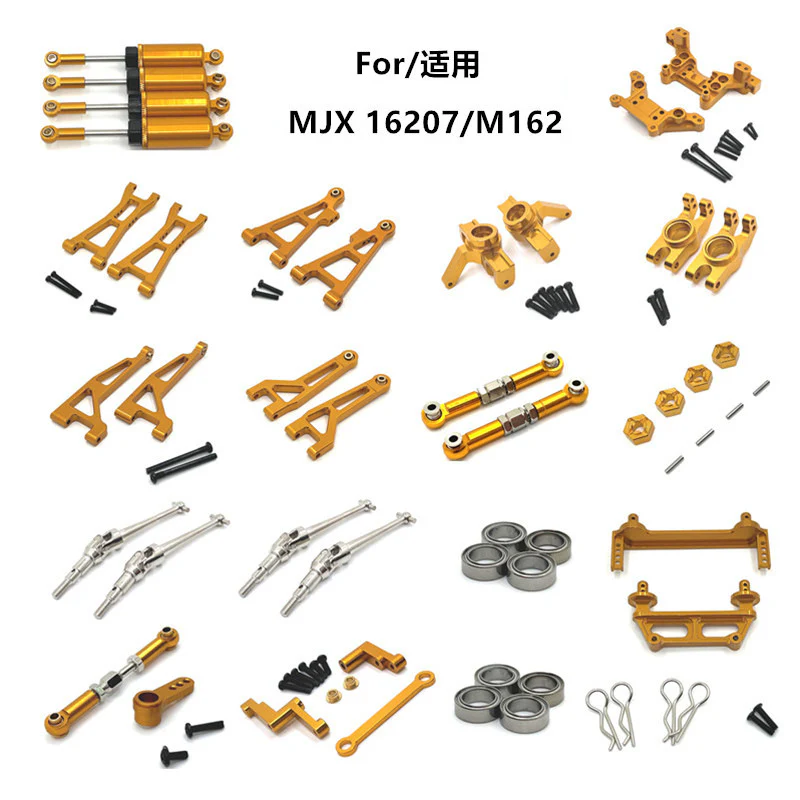 Makerfire MJX 1/16 16207/M162 RC Car Metal Upgrade Parts Kit - Gold