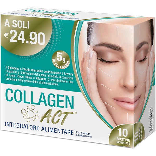 Linea Act Collagen Act antiossidante per l'elasticità e l'idratazione della pelle 10 bustine