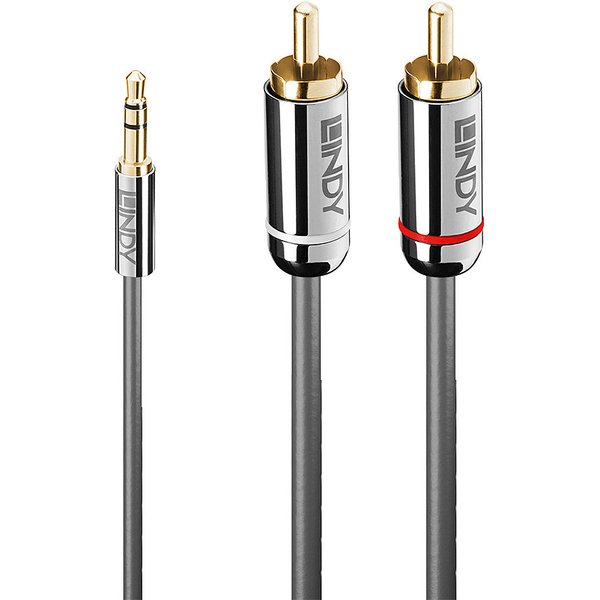 Lindy 0.5m 3.5mm to Phono Audio Cable, Cromo Line