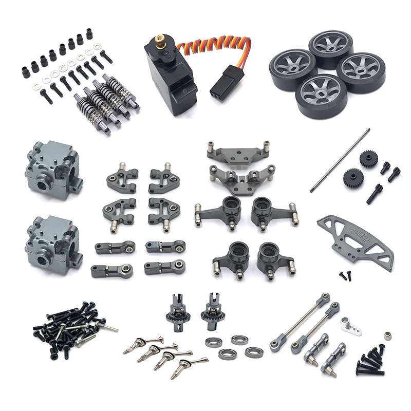 Makerfire WLtoys 1/28 284131 K969/K979/K989/K999 RC Car Metal Upgrade Parts Kit - Grey