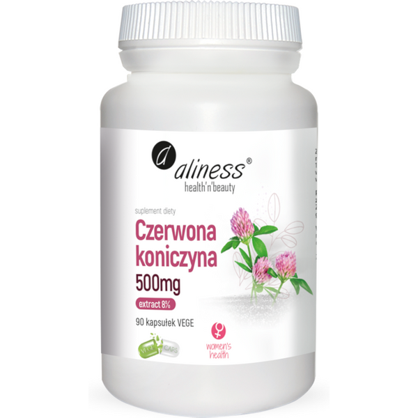Kobieca Kondycja Czerwona Koniczyna Aliness Czerwona Koniczyna Ekstrakt 8% 500mg 90vkaps