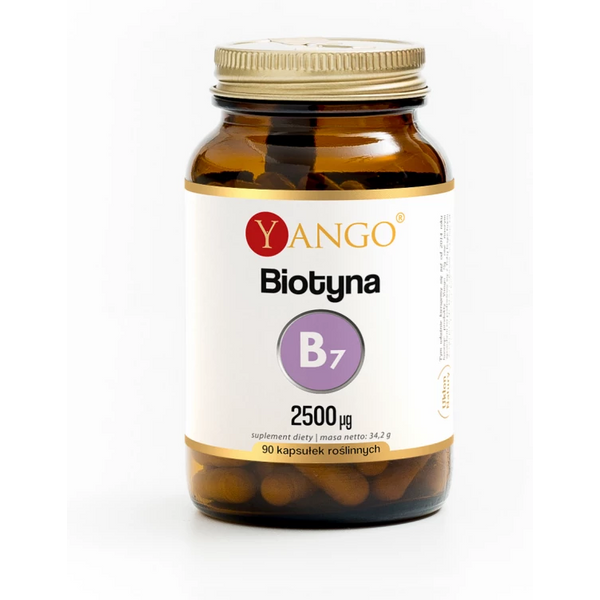 Wsparcie Włosów, Skóry, Paznokci Biotyna Yango Biotyna 90kaps