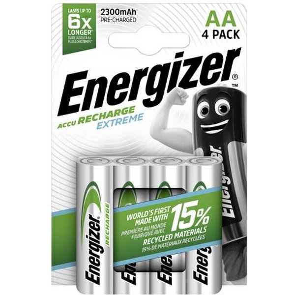 Hipeon Energizer AA 2300mAh Recharge Extreme Rechargable NiMH Batteries - Pack of 4