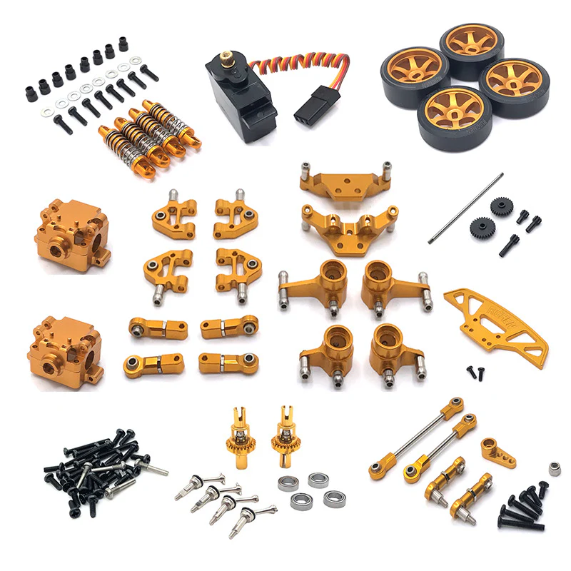 Makerfire WLtoys 1/28 284131 K969/K979/K989/K999 RC Car Metal Upgrade Parts Kit - Gold