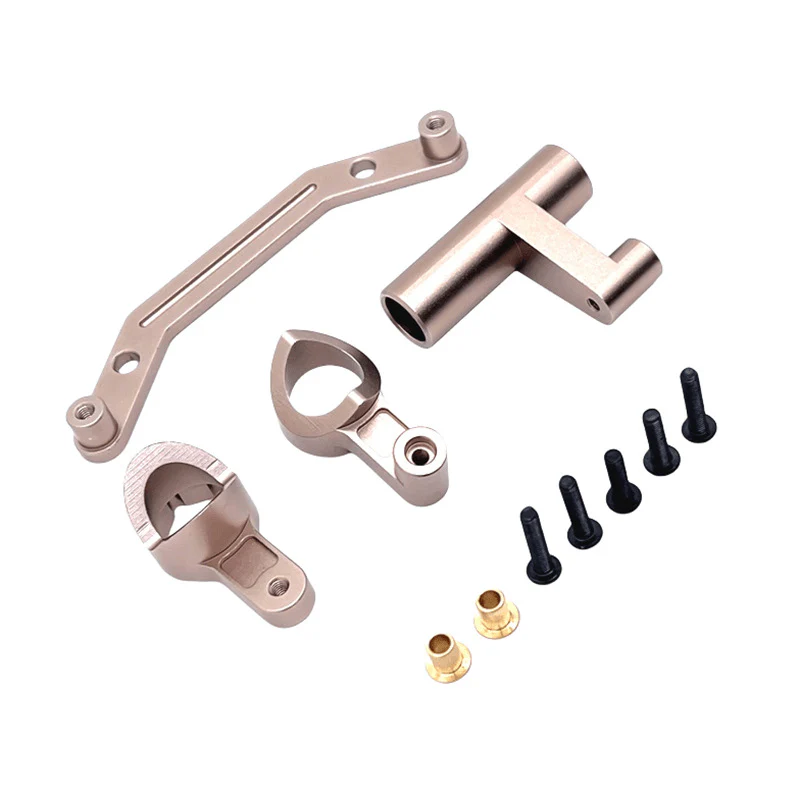 Makerfire MJX Hyper Go 1/7 7303 RC Car Full Metal Upgrade Parts Kit - Champagne Gold / Front Steering Assembly
