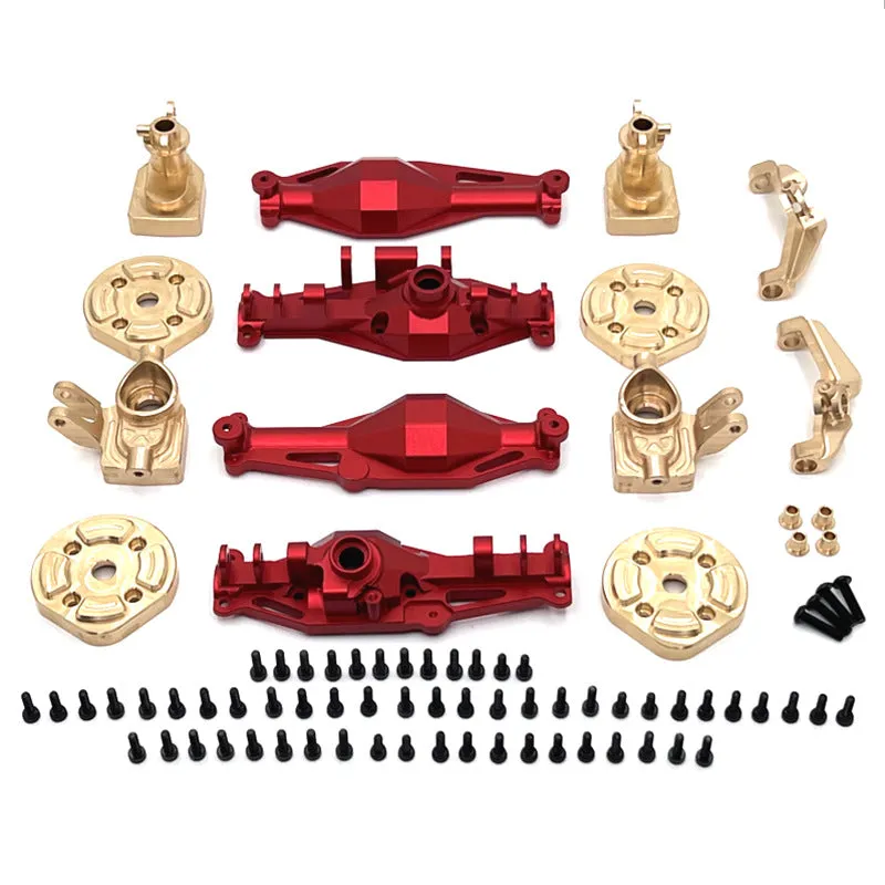 MJX Hyper Go H12Y+/H12Y Metal Upgrade Kit – Brass, C-Hubs & Aluminum Axles - Red