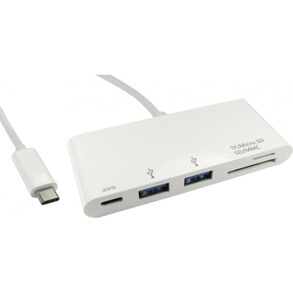 Cables Direct USB3C-HUB2CR-WPD USB 3.2 Gen 1 (3.1 Gen 1) Type-C White