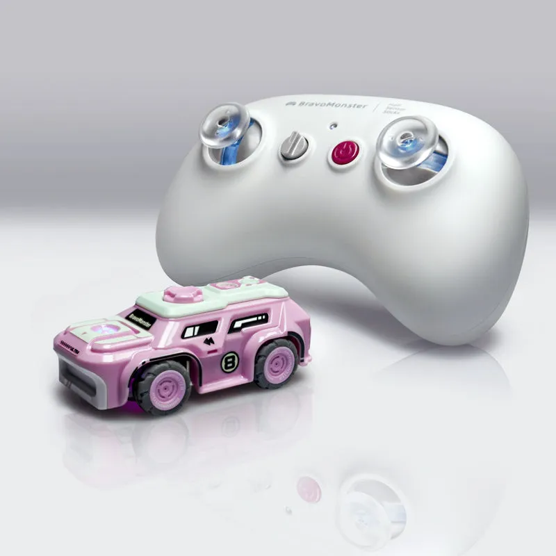 Makerfire BravoMonster 1:72 Scale Full Proportional 2.4GHz RTR RWD Micro RC Drift Car with FPV - Pink / Basic (RC Car + RTR)