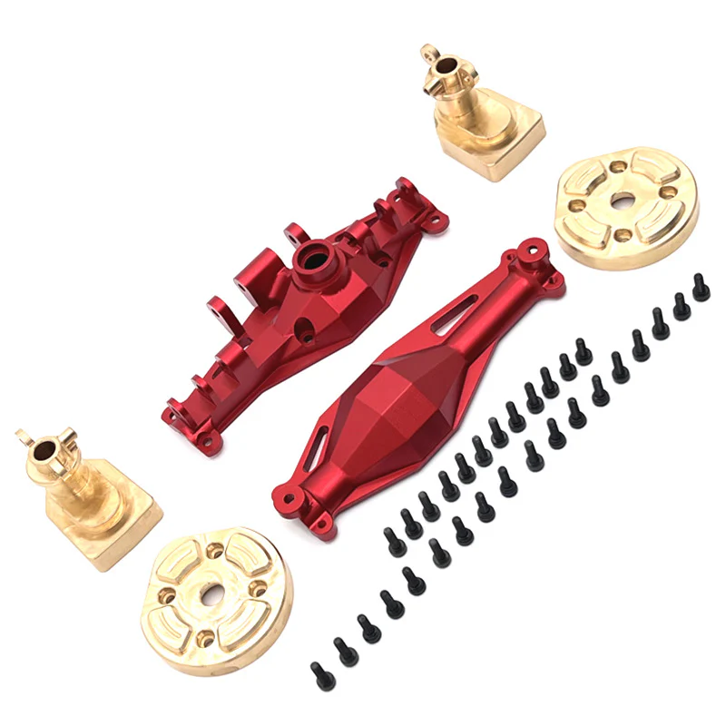 MJX Hyper Go H12Y/H12Y+ Upgrade Kit Rear axle housing Brass rear cup Door axle cover - Red