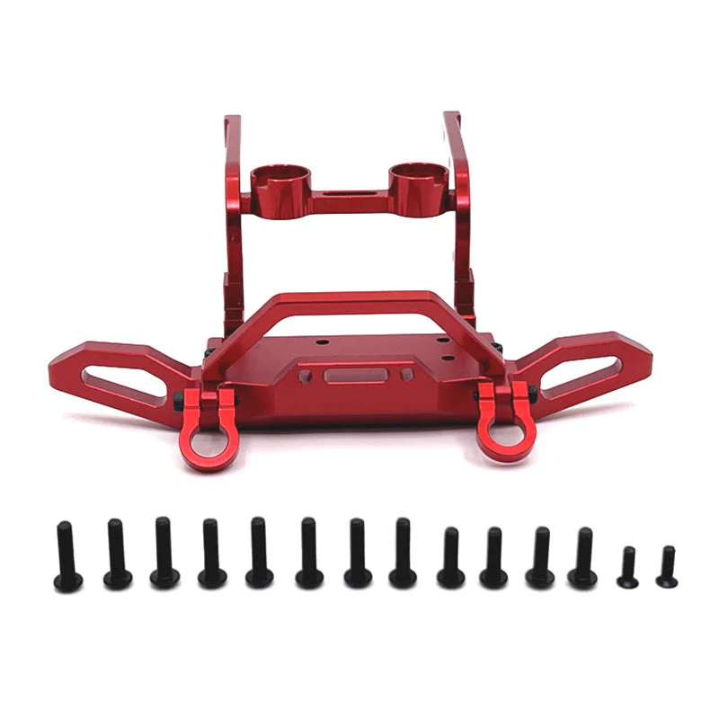 MJX Hyper Go H12Y / H12Y+ CNC Aluminum Front Bumper – Heavy-Duty Upgrade Kit (Red, Black, Silver) - Red