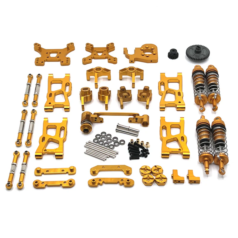 Makerfire WLtoys 124007 / RIaarIo / XDKJ-001 / 006 / AM-X12 RC Car Upgrade Parts Kit - Gold