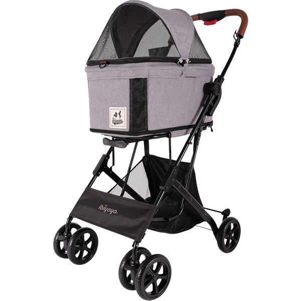 Travois Tri-fold Hondenbuggy, reismand en autostoeltje - kleur grijs en spearmint
