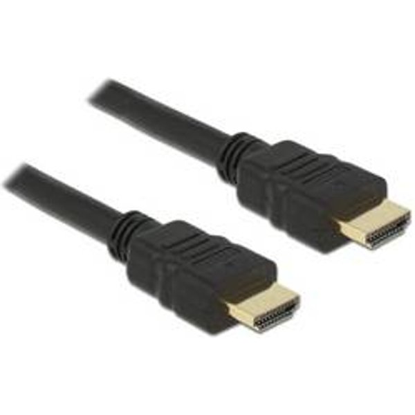 Delock HDMI Anschlusskabel HDMI-A Stecker 1 m Schwarz 84752 vergoldete Steckkontakte, 4K UHD, doppelt geschirmt, verdrillt HDMI-Kabel