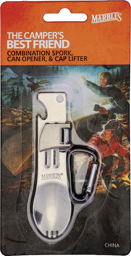 Marbles Camper's Best Friend 4" Spork with Can Opener and Bottle Opener