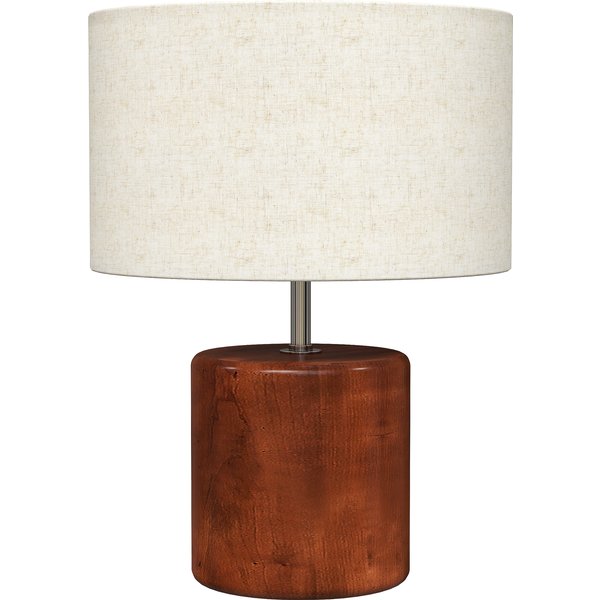 HOMCOM Rustikale Tischlampe, Nachttischlampe mit Holzfuß, Leinen-Lampenschirm, Kippschalter, für Schlafzimmer, Wohnzimmer, E27, 40W, Dunkelbraun   Aosom