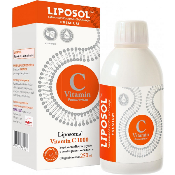 Witamina C Liposol Liposomalna Witamina C 1000 Buforowana 250ml Pomarańcza