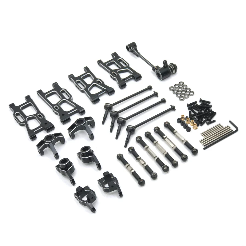 WLTOYS 1/14 144010, 144001, 144002 & 1/12 124017, 124016, 124018, 124019 RC Cars – Upgrade Kits Metal - Black
