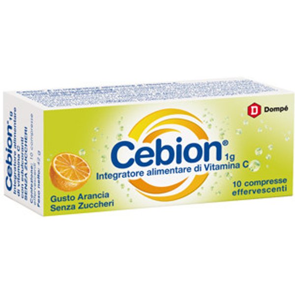 Cebion vitamina c gusto arancia senza zucchero 10 compresse effervescenti