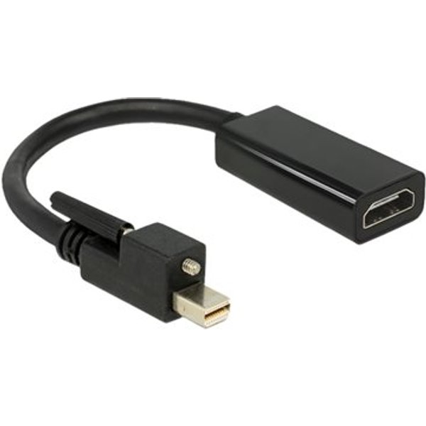 Delock Adapter mini Displayport 1.2 male with screw > HDMI female 4K Active black