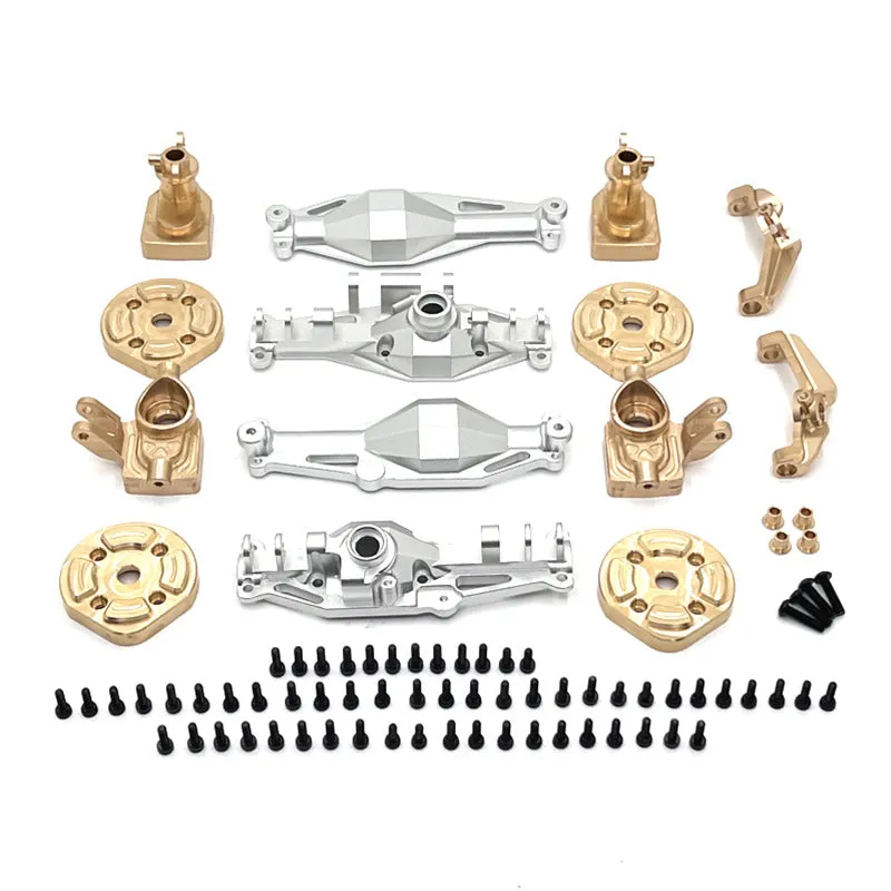 MJX Hyper Go H12Y+/H12Y Metal Upgrade Kit – Brass, C-Hubs & Aluminum Axles - Silver