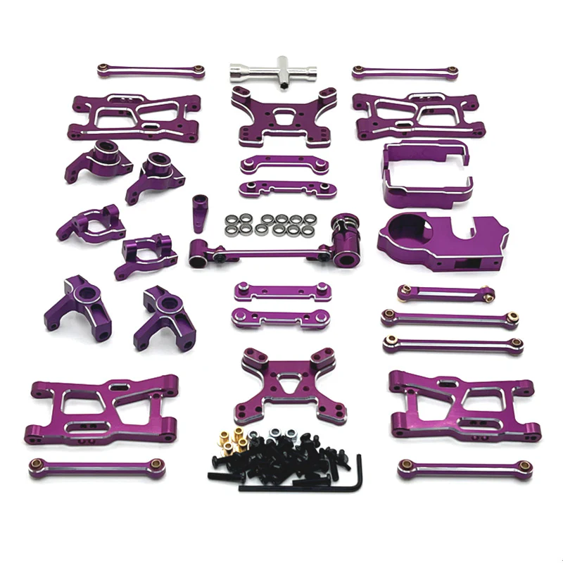 Makerfire WLtoys & Relalo 1/14 & 1/12 RC Car Metal Upgrade Kit with Silver Trim - Purple