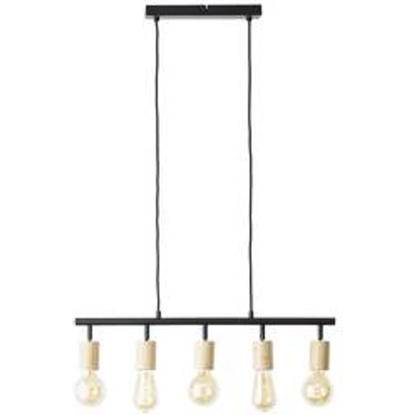Brilliant Tiffany 99684/76 Pendelleuchte E27 28 W Schwarz (matt), Natur