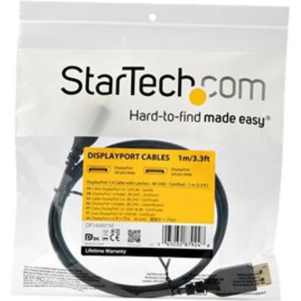 StarTech.com StarTech.com 3ft (1m) VESA Certified DisplayPort 1.4 Cable - 8K 60Hz HDR10 - Ultra HD 4K 120Hz Video - DP 1.4 Cable / Cord - For Monitors/Displays - DisplayPort to DisplayPort Cable - M/M