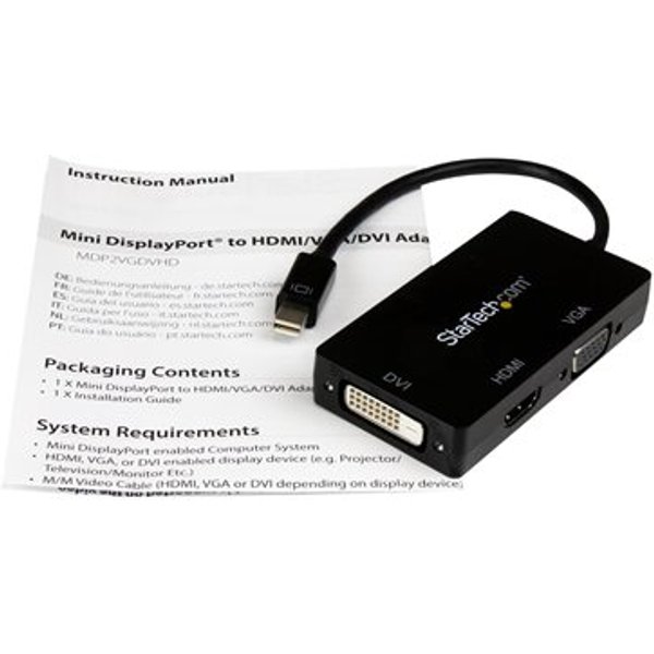 StarTech.com StarTech.com Travel A/V Adapter: 3-in-1 Mini DisplayPort to VGA DVI or HDMI Converter